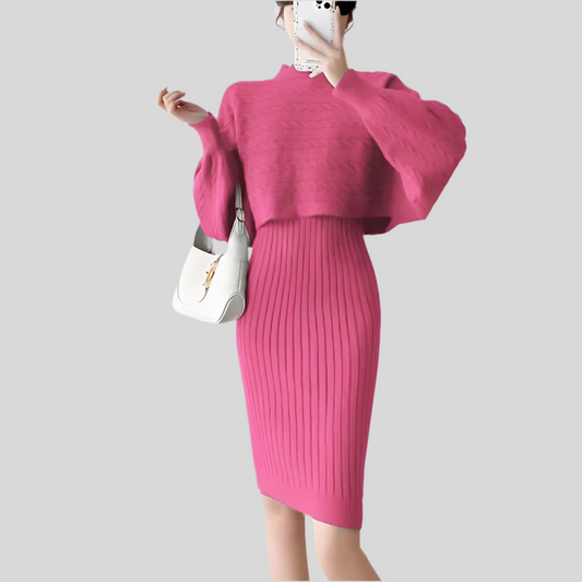 CozyTwo Loose Knit Sweater Dress