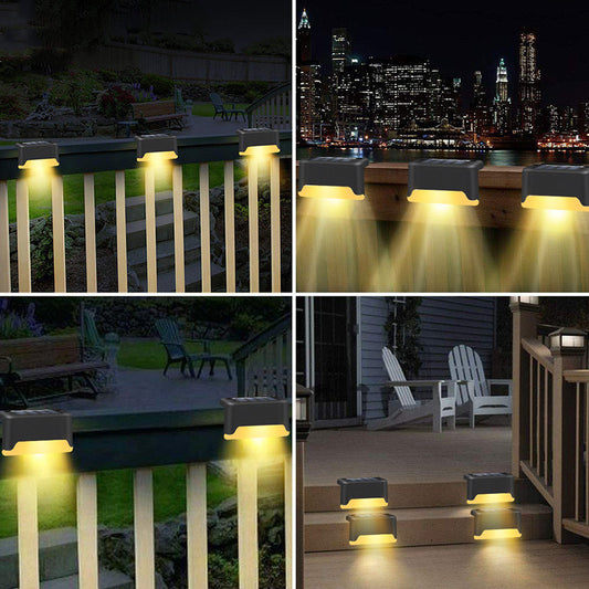 Upgraded Solar LED Fence and Step Lights for Outdoor Spaces