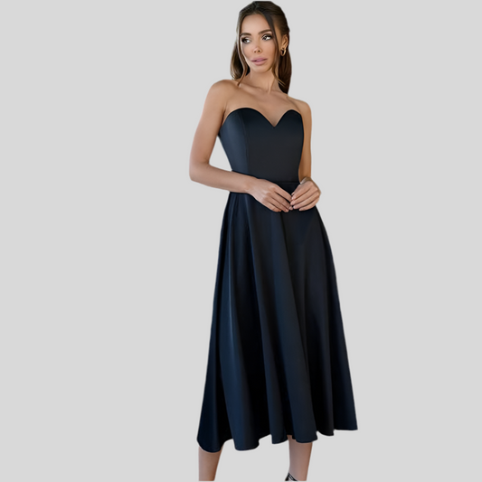 Strapless Back Wrap Swing Dress