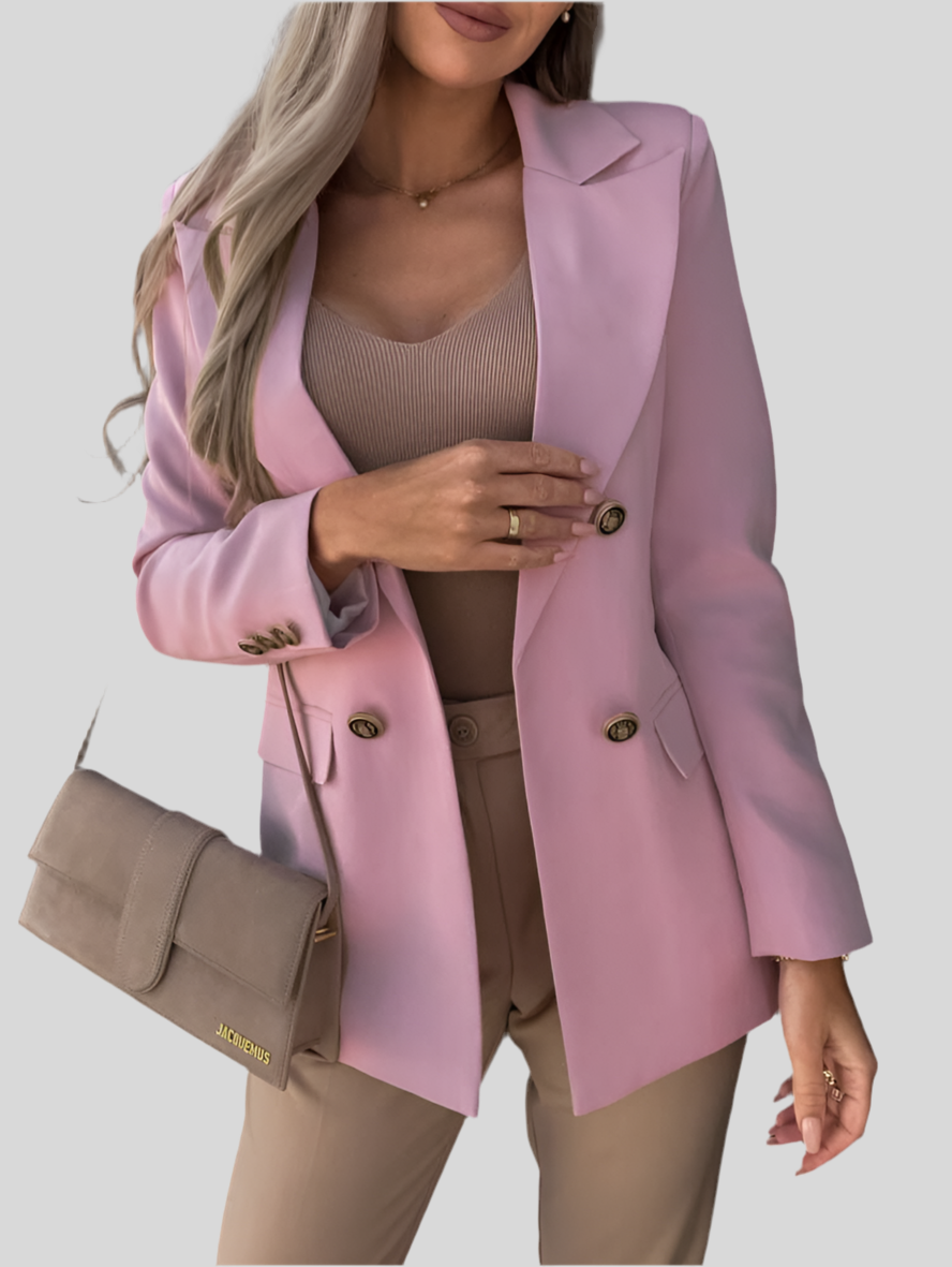 Women’s Solid Color Double-Breasted Blazer