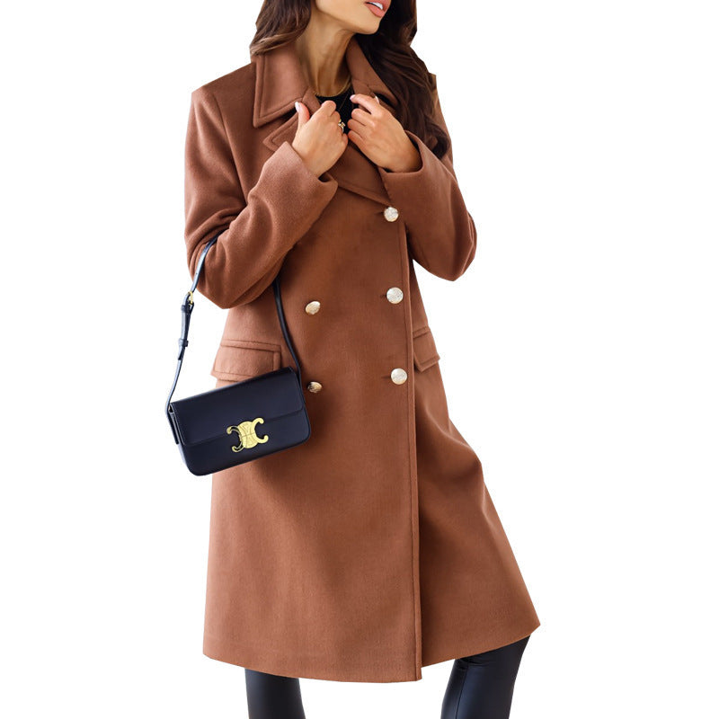 Classic Double-Breasted Wool Coat