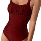 Elegance One-Piece Pleated Swimsuit