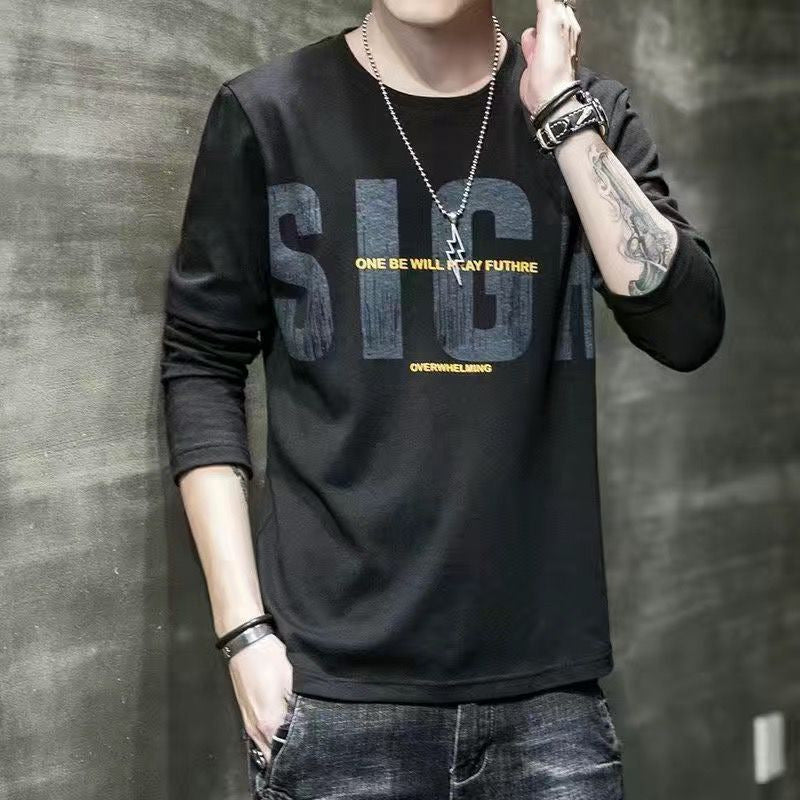 Men’s Long Sleeve Round Neck Slim Fit T-shirt