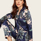 Two-piece Stretch Satin Home Wear Pajamas Women