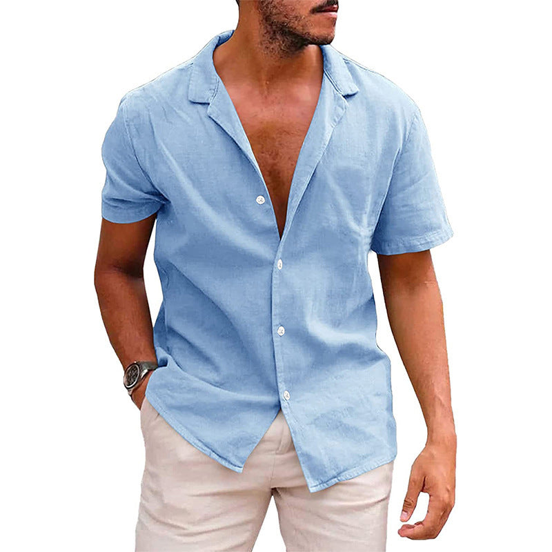 Men’s Casual Button-Down Beach Shirt