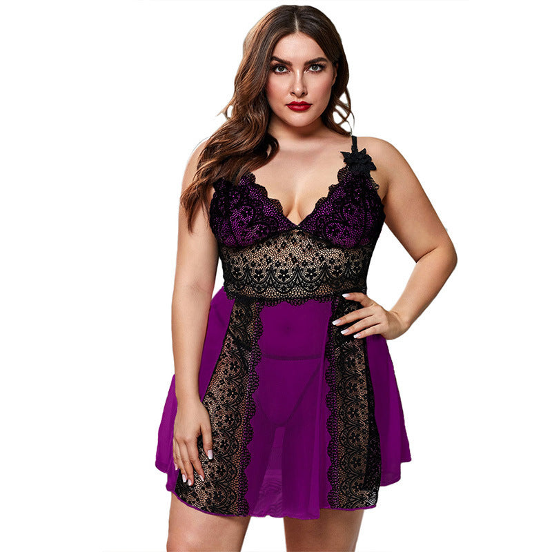 Lace Nightdress with Suspender Straps