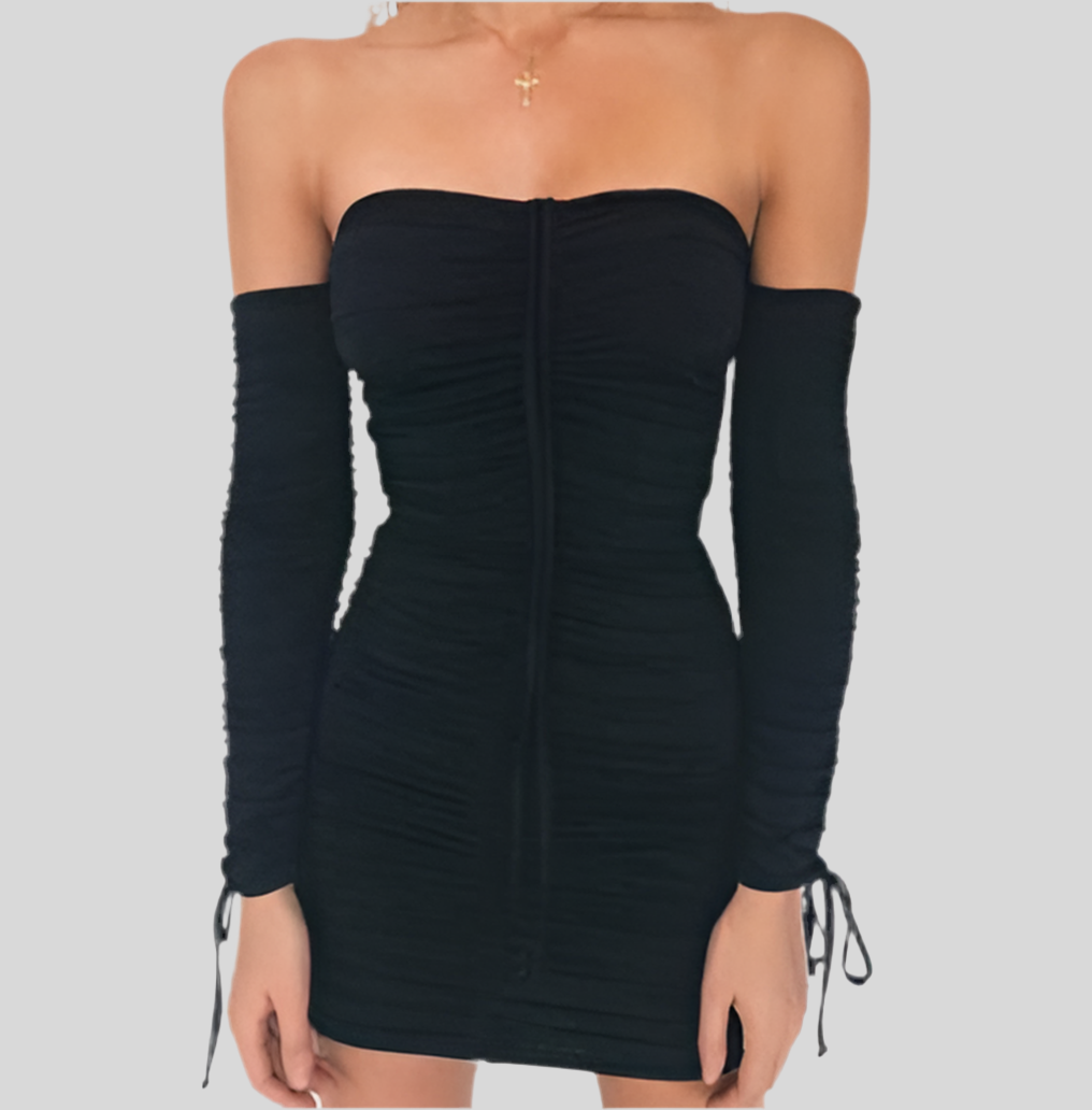 Sexy Off-Shoulder Long Sleeve Bandage Dress