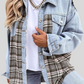 Plaid Denim Button-Down Shirt