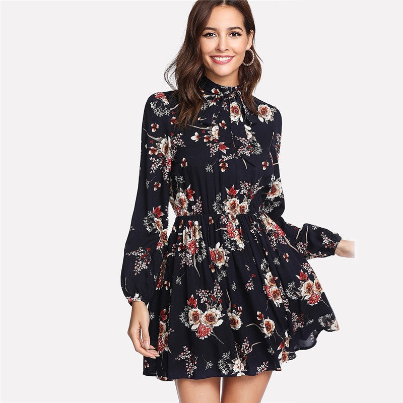 Autumn Blossom A-Line Dress