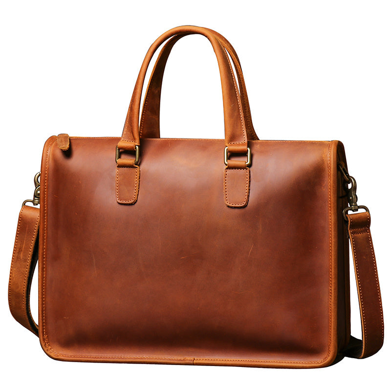 Men’s Crazy Horse Leather Laptop Briefcase