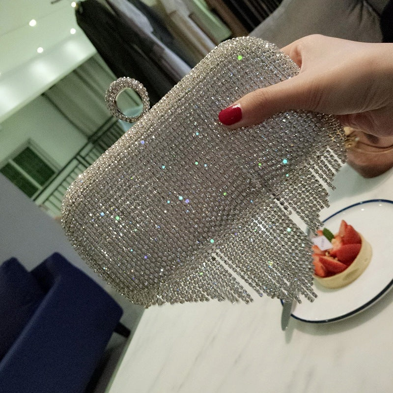 GleamFringe Shiny Diamond Handbag