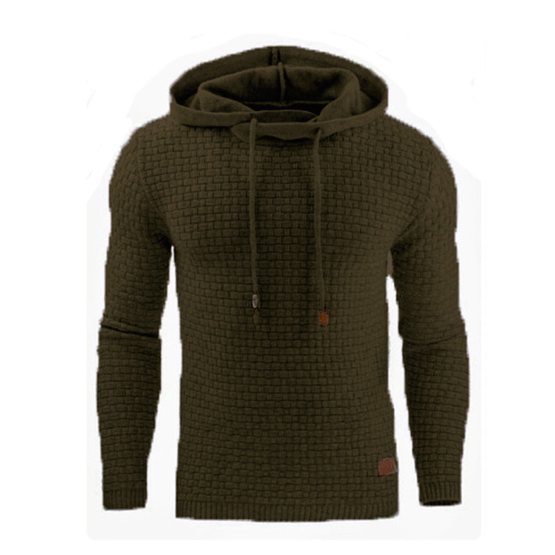 Men’s Jacquard Long-Sleeved Hoodie Sweatshirt