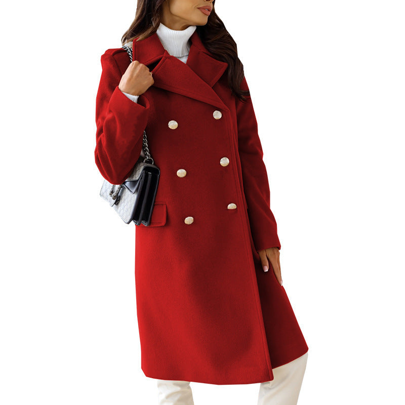 Classic Double-Breasted Wool Coat