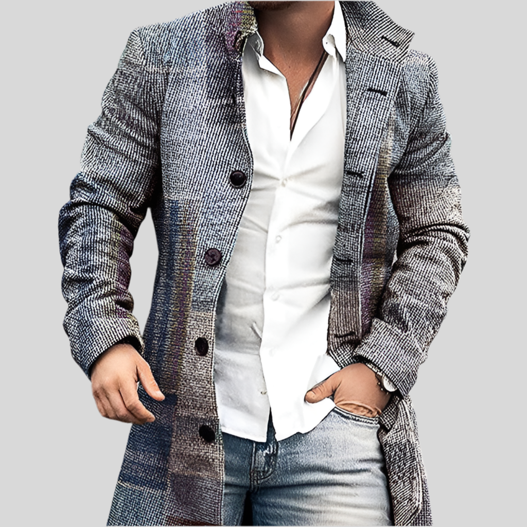 Men’s Woolen Stand Collar Casual Coat