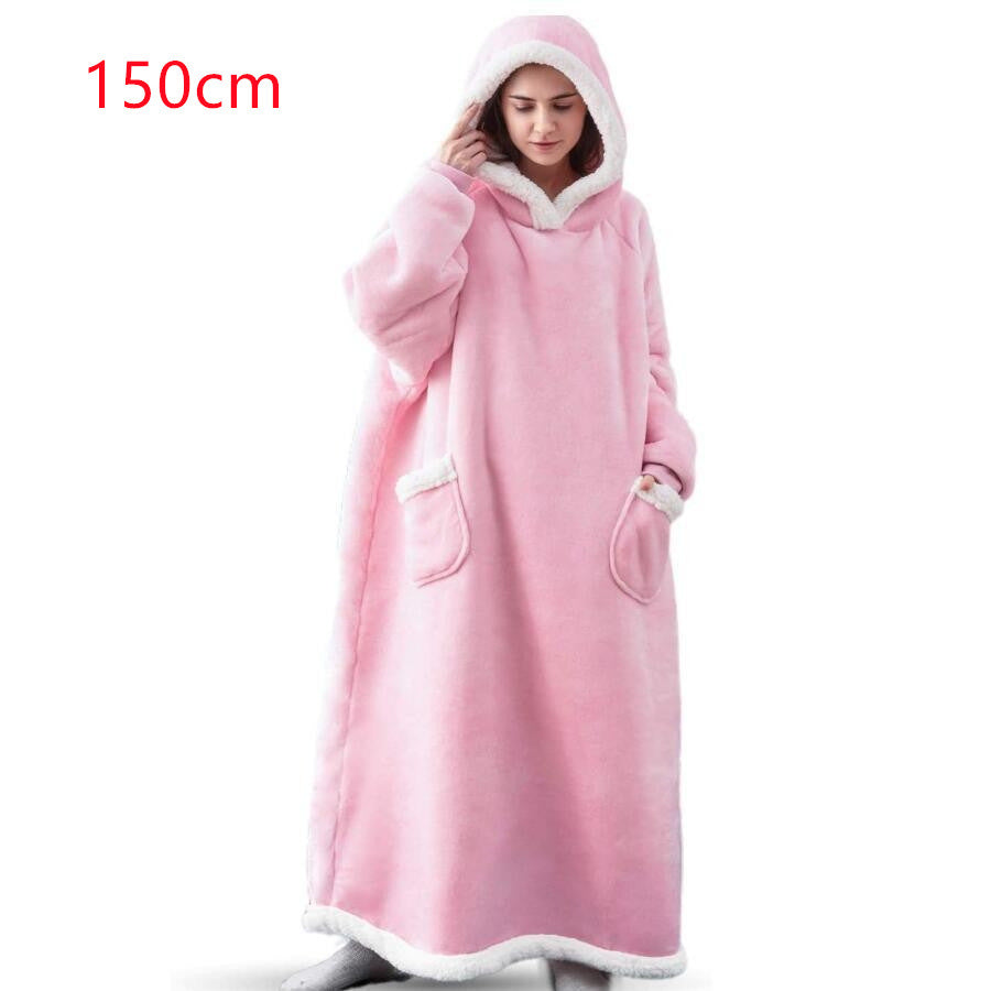 Oversized Winter TV Hoodie Blanket with Pockets