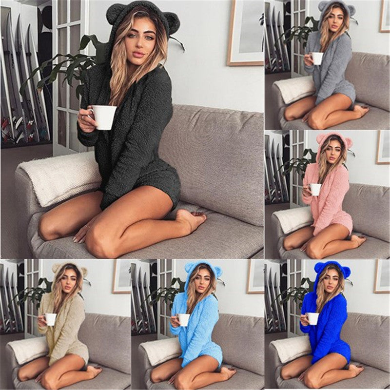 CuddleNest Fleece Hooded Nightwear