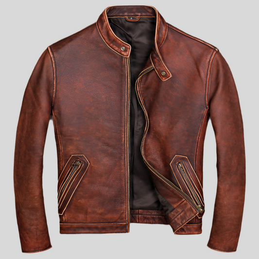 First Layer Cowhide Leather Jacket