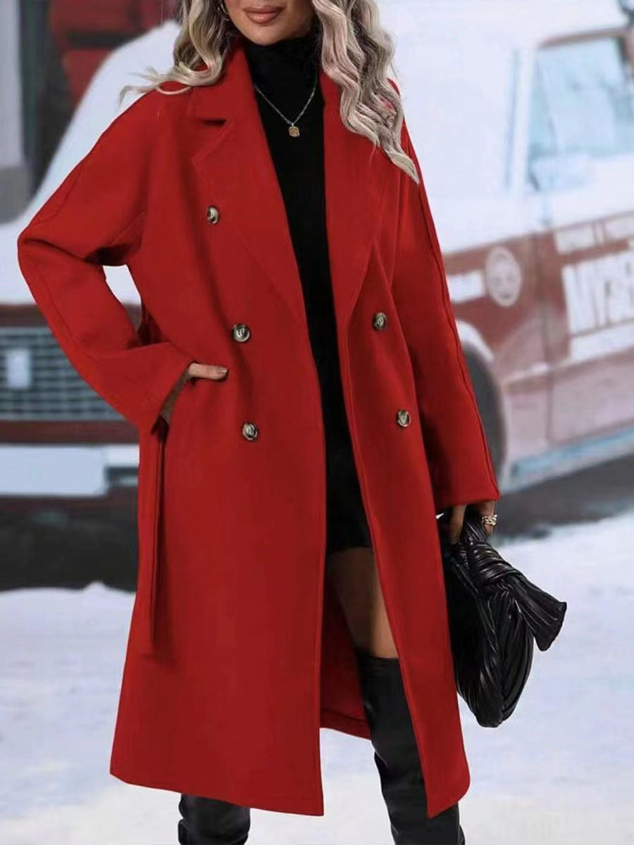 Elegant Double-Breasted Trench Coat with Belt