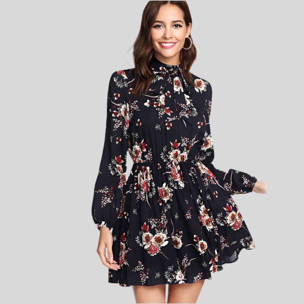 Autumn Blossom A-Line Dress