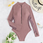 Zip-Front Long Sleeve Sun Protection Swimsuit