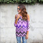 Wave Stripe Off-shoulder Top