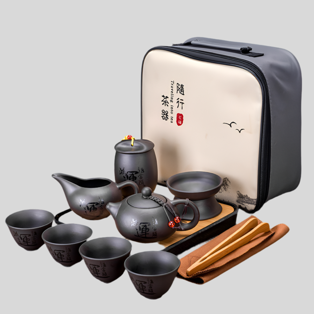 Zisha Portable Travel Tea Set with One Pot and Four Cups