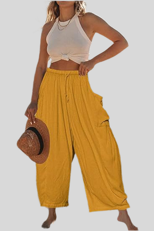 Breezy Pleated Wide Leg Trousers