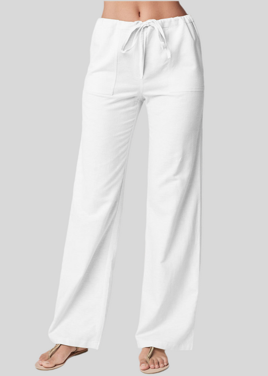 LooseFit Cotton-Linen Trousers