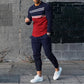 Men’s Striped Pullover Sports Suit