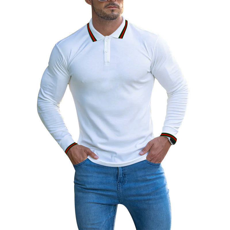 Men’s Solid Lapel Cotton Casual Shirt