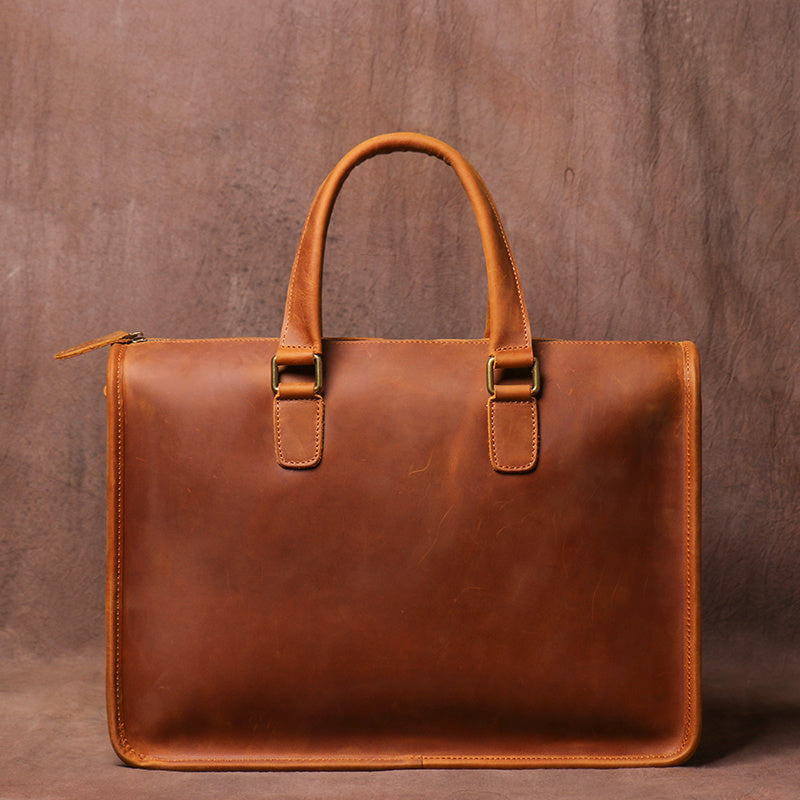 Men’s Crazy Horse Leather Laptop Briefcase