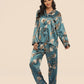 Two-piece Stretch Satin Home Wear Pajamas Women