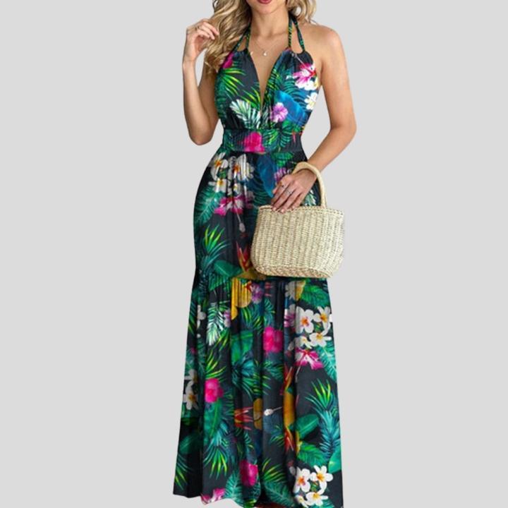 Sundrenched Halterneck Maxi Dress