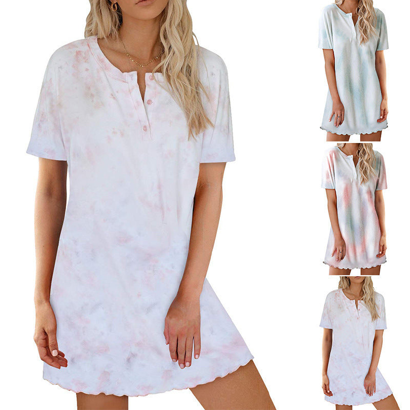 Tie Dye Pajama Dress for Women