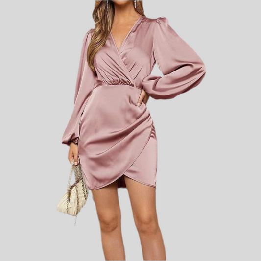 Isabella Crossed Long Sleeve Dress