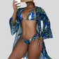 Tropical Triangle Bikini Set with Kimono