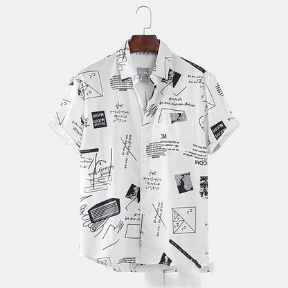 Casual Printed Cotton Linen Shirt