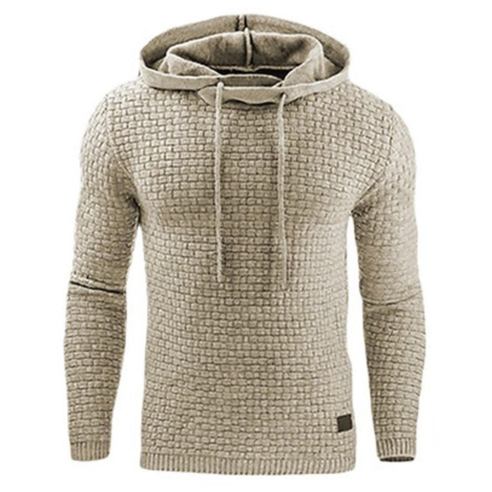 Men’s Jacquard Long-Sleeved Hoodie Sweatshirt