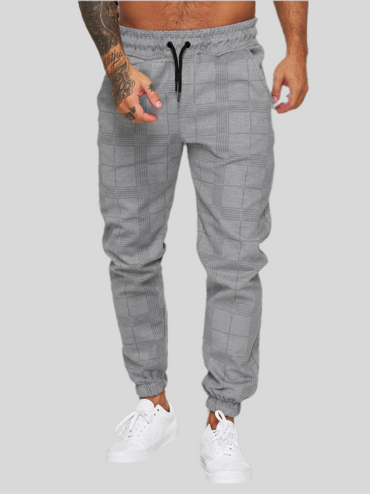 Men’s Checkered 3D Digital Print Casual Pants