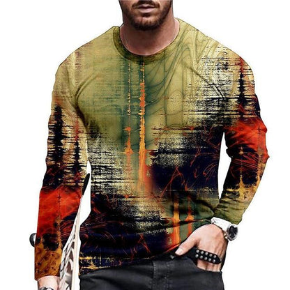 Men’s Long-sleeved Round Neck T-shirt