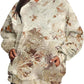 Maple Leaf Print Oversized Hoodie for Women