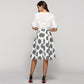 Polka Dot Round Mid-Length Skirt with Wide Hem