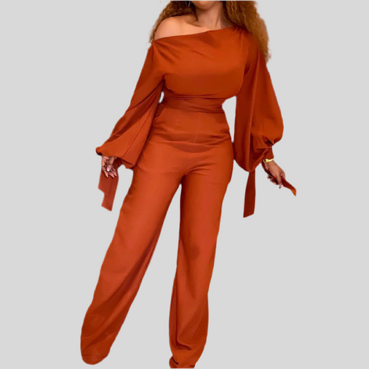 Plus Size High-Waist Wide-Leg Jumpsuit