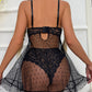 V-Neck Lace Suspender Nightdress Set