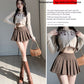 High-Waist Pleated A-Line Skirt