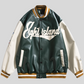 Trend Color Block Letter Bomber Jacket