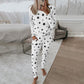 Printed Long Sleeve Pajama Set - Casual Homewear