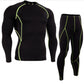 Mens Fitness Gym Suit with Long-Sleeve Tights and Quick-Dry Trousers