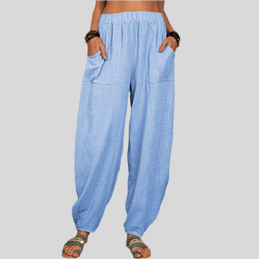 Relaxed Fit Solid Harem Pants