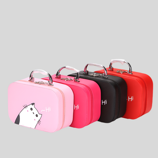 Portable Large Capacity Makeup Case With Mirror